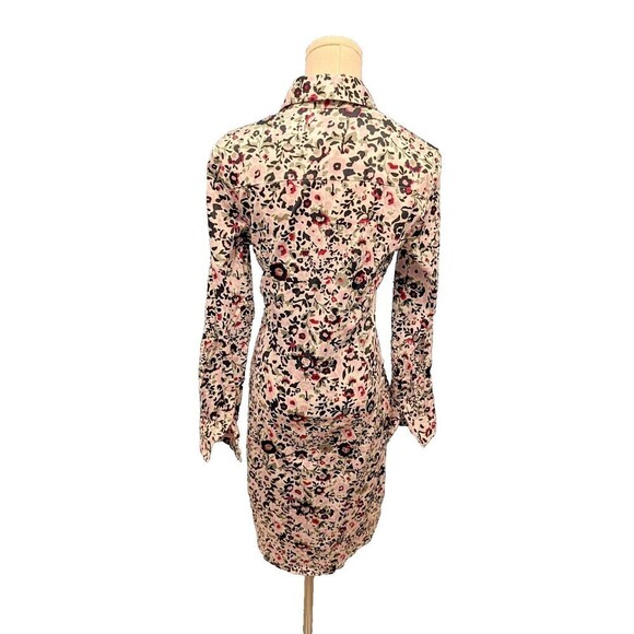 UNTUCKit Simone Tie‎ Waist Floral Button Front Cotton Stretch Shirt Dress Size 4 - Picture 5 of 10